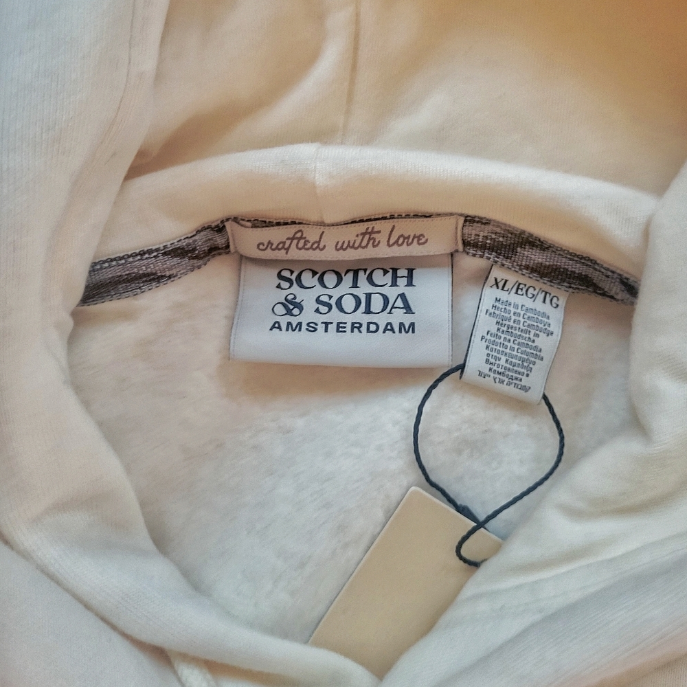 Scotch & Soda // M's Relaxed Fit Colorblock Hoodie // XL // Beige - Picture 8 of 11